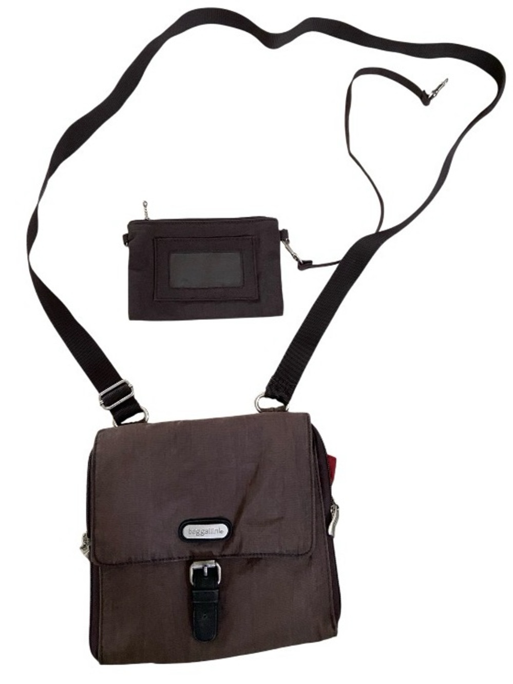 Baggallini Brown Messenger Crossbody with Removable Pouch